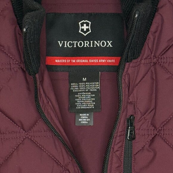 Victorinox Swiss Army Matterhorn Quilted Lined Vest Full Zip Plum Color Size XL - Picture 4 of 7